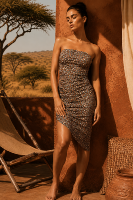 Robe bustier SAUVAGE Leopard