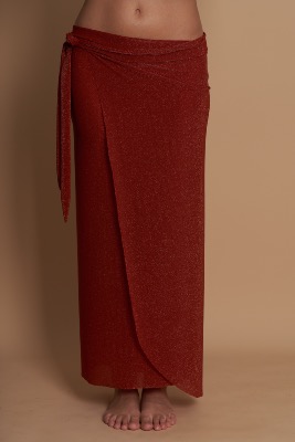 JUPE-  ALIZEE- Terracotta lurex 